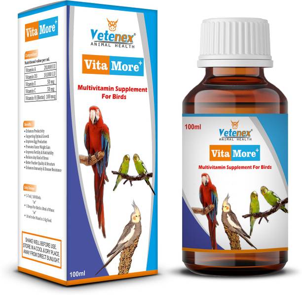 VETENEX VitaMore Plus - Birds Multivitamin with Immunity & Growth Booster Supplement Pet Health Supplements