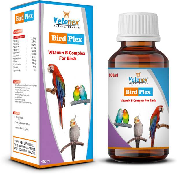 VETENEX Bird Plex - Vitamin B Complex Supplement, Growth Promoter for Birds - 100 ML Pet Health Supplements