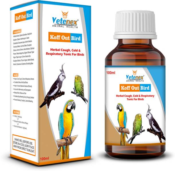 VETENEX Koff Out Bird - Respiratory Syrup, Cough, Cold Supplement For Birds - 100 ML Pet Health Supplements