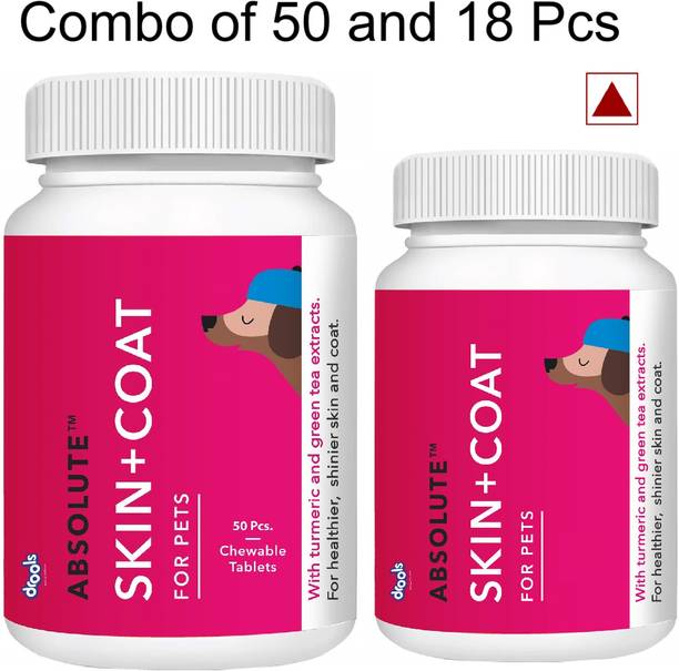 Drools Absolute Skin & Coat Tablets for Dogs | Healthy Skin & Shiny Coat Supplement, Pet Health Supplements