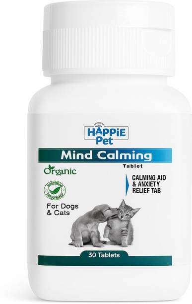 Happie Pet Mind Calming Tablets for Dogs & Cats, Natural Stress Relief & Relaxation Support Pet Health Supplements