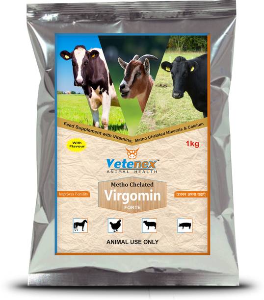 VETENEX Virgomin Forte - Metho Chelated Mineral Mixture Powder Supplement for Cattle,Cow,Buffalo,Poultry,Goat,Pig & Horse - 1kg Pet Health Supplements