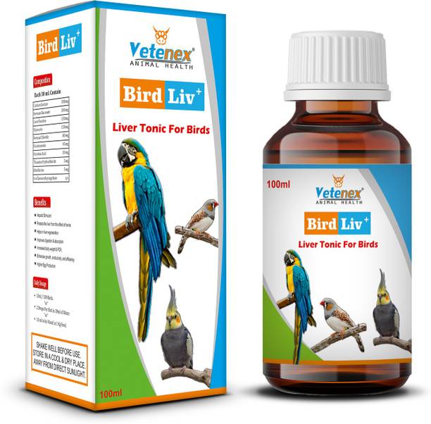 VETENEX Bird Liv Plus - Birds Liver Tonic, Liver Detox & Digestive Supplement - 100 ML Pet Health Supplements