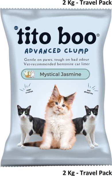 Tito Boo Advanced Clump Smart Bentonite - 2kg Travel Mystical Jasmine Scent Pet Litter Tray Refill