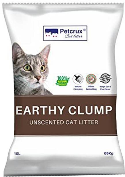 Petcrux Exclusive Scoopable Earthy Clump Unscented Cat Pet Litter Tray Refill