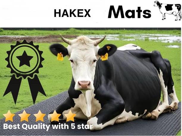 HAKEX A50Black Cow Mat For all animals, BPA Free, Easy Clean And Waterproof Size 8*5 | Cow, Hamster Pet Mat