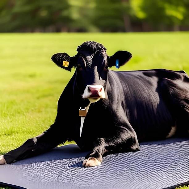 Agrima Cow Mat | 8x5 Ft, Waterproof, BPA-Free, 30MM, Raised Edge, Black Cow Pet Mat Cow Pet Mat
