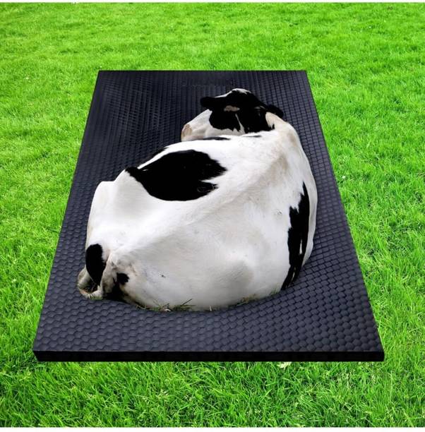 HAKEX A72Black Cow Mat For all animals, BPA Free, Easy Clean And Waterproof Size 8*5 | Cow, Hamster Pet Mat