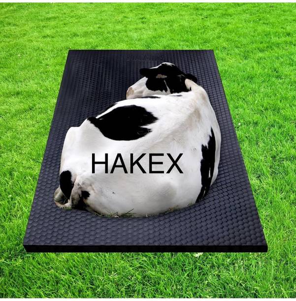 HAKEX COW MAT-Waterproof Rubber-Black11 (Mat 8*5 Feet) BPA Free For Horse- Cow, Dog, Hamster, Guinea Pig, Miniature Pig Pet Mat