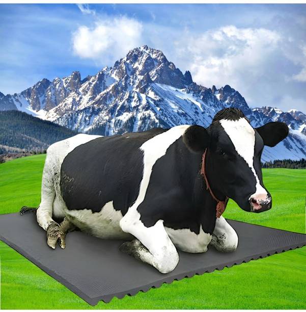 HAKEX A63Black Cow Mat For all animals, BPA Free, Easy Clean And Waterproof Size 8*5 | Cow, Hamster Pet Mat