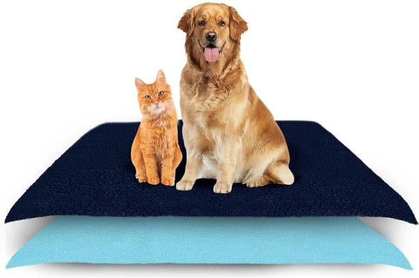 Amorite Reusable Washable Pee Pads-Puppies Washable Dog/Cat Diapers Pack of 2 Dark Blue + Sea Blue Dog, Cat, Guinea Pig, Hamster, Miniature Pig, Rabbit, Tortoise Pet Mat
