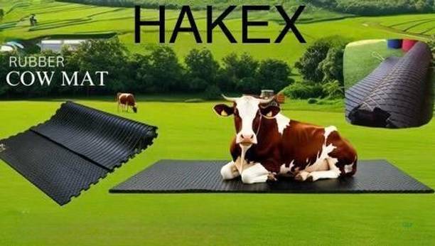 HAKEX COW MAT-Waterproof Rubber-Black3 (Mat 8*5 Feet) BPA Free For Horse- | Cow, Dog, Hamster, Guinea Pig, Miniature Pig Pet Mat