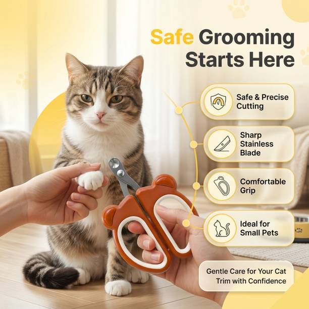 FAB TECH Cat Nail Cutter For Persian Cat , Innovative Bear Design Cat Clipper , Scissor Nail Clipper