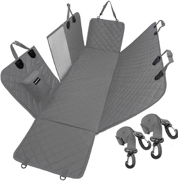 petlux Dog Car Seat Cover for Back Seat with Mesh Window and Storage Pocket Hammock Pet Seat Cover