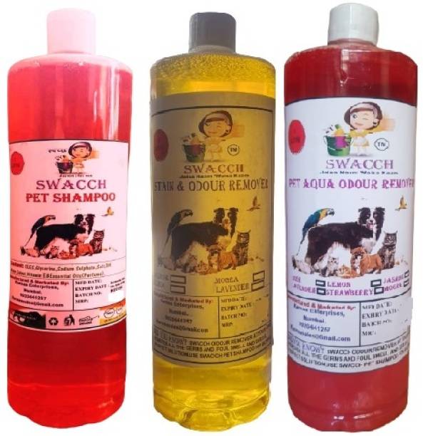 swacch Shampoo(Jasmine)+Deodorizer(Lemon)+Stainremover(Rose) ( pack of 3) Pet Conditioner