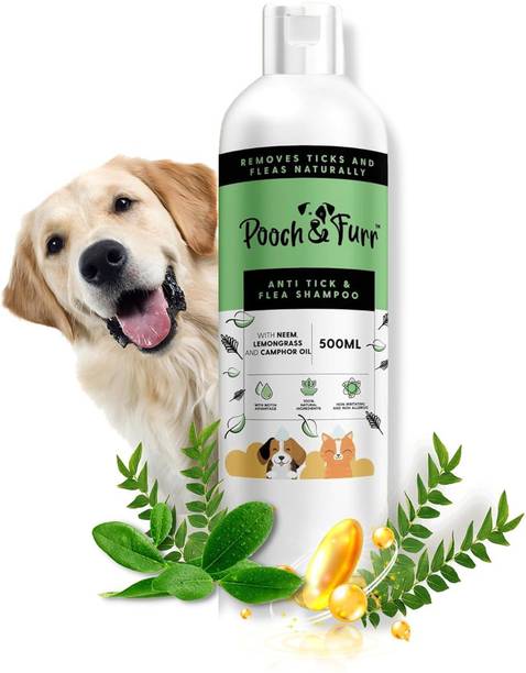POOCH & FURR Natural Neem Anti Tick and Flea Dog Shampoo Flea and Tick Neem, Lemongrass, Camphor oil Dog Shampoo