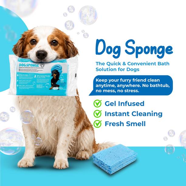 DOG SPONGE Single Use Disposable Soapy Sponge with Oatmeal Shampoo for Dogs Pet 