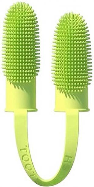 mil9us Double Finger Toothbrush for Dogs, Cleaning Soft bristles Convenient Dental Care Pet Toothbrush