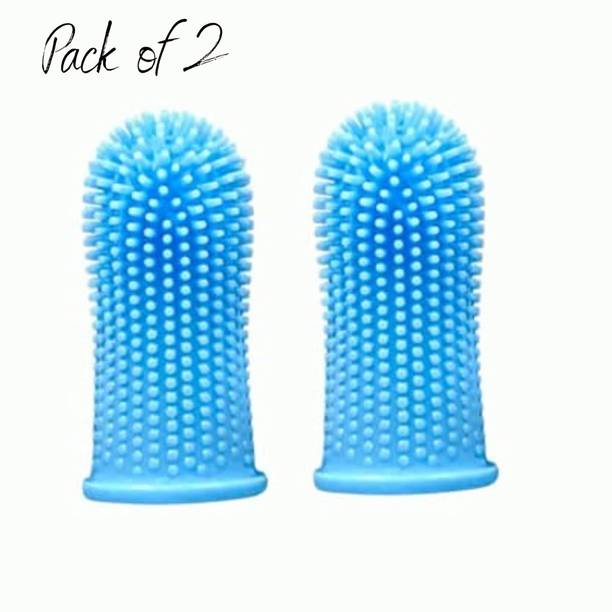 Foodie Puppies Finger Toothbrush for Dogs (Pack of 2) | Fresh Breath | Pets Oral Care Supplies Pet Toothbrush