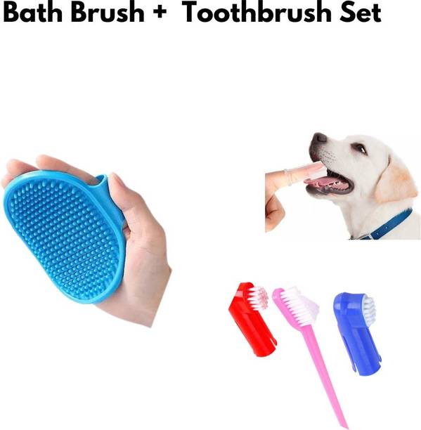 Regiis Bath Brush + ToothBrush ( Pack of 2 ) Pet Toothbrush