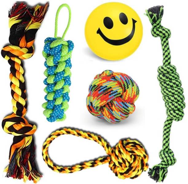 PETZLUV YOUHAVEDEAL Interactive Dog Toy Combo with Foam Balls, Rope Chew Toys for Pets Cotton Ball, Chew Toy, Fetch Toy, Training Aid, Tug Toy For Dog