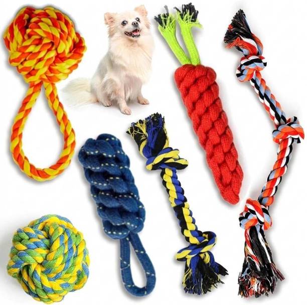 PETZLUV Interactive Dog Toys & Accessories - Heavy Duty Chew Toys for Dogs Rope Cotton Ball, Chew Toy, Fetch Toy, Training Aid, Tug Toy For Dog