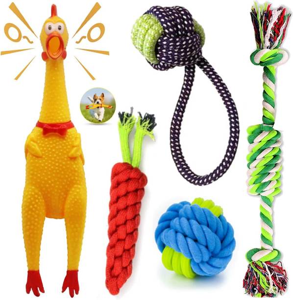 PETZLUV YOUHAVEDEAL Dog Toys |Squawking Chicken Rubber Squeeze Dog Toys(LARGE)|Chew Rope Cotton Ball, Fetch Toy, Chew Toy, Tug Toy, Rubber Toy, Squeaky Toy For Dog