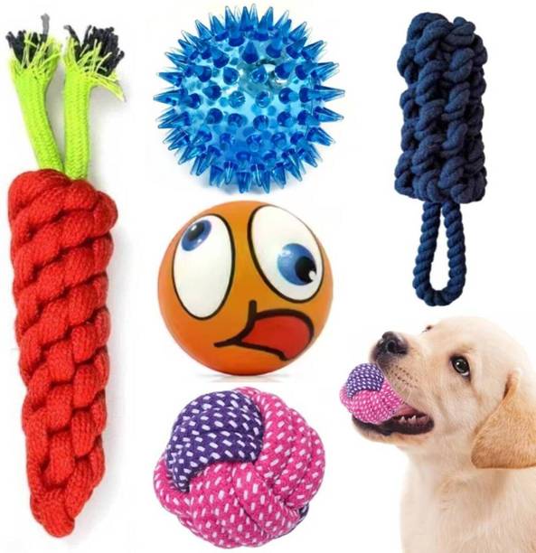 decorvaiz Puppies Toy Combo YOUHAVEDEAL Toys for Medium Dogs | Multicolor | Foam Ball Cotton Ball, Chew Toy, Fetch Toy, Training Aid For Dog