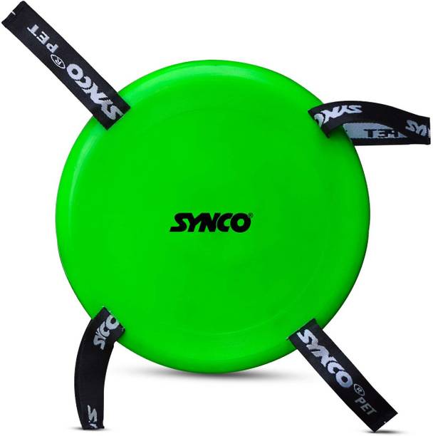 SYNCO Dog Frisbee with Holding Loops, Plastic Flyer Dis...