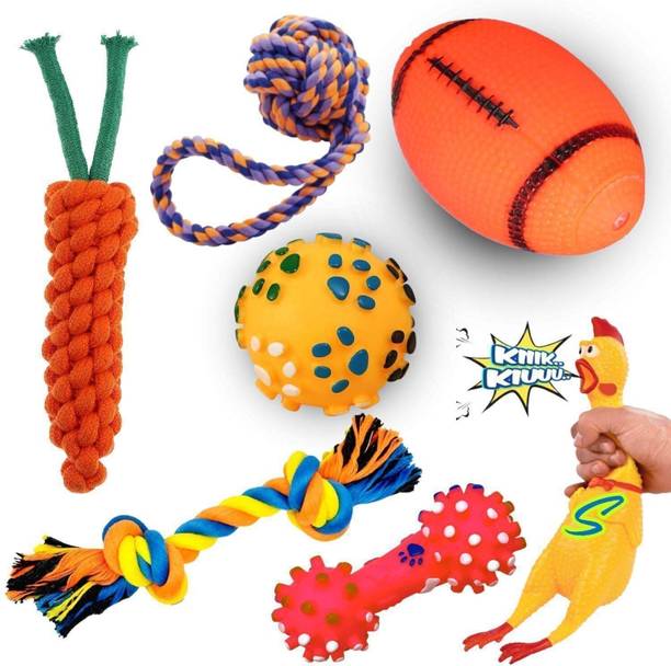 PETZLUV YOUHAVEDEAL Combo of 7 Dog Toys for Puppies & D...
