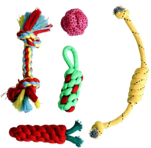 Seema Cotton Rope Toys For Puppy's And Small Dog Cotton Training Aid, Ball, Chew Toy, Soft Toy, Treat Dispensing Toy For Dog & Cat