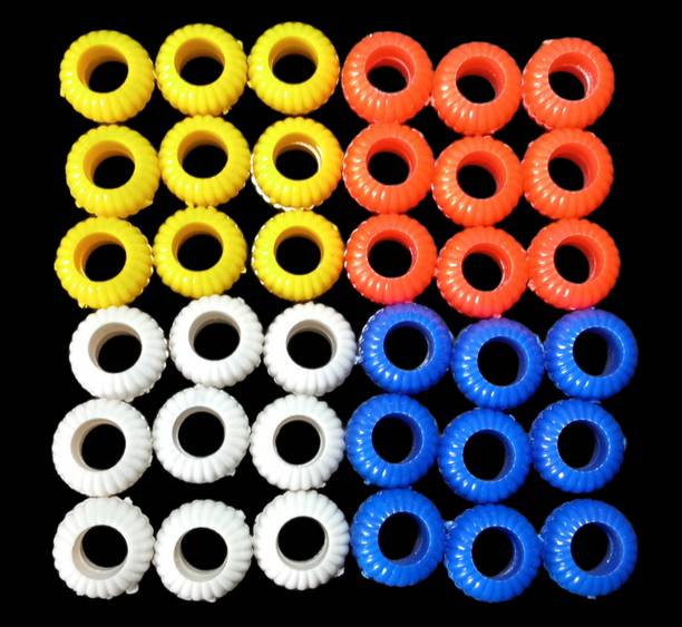Deshraj Enterprises Four Colours Pigeons Foot Sound Rings Pack Of 30 Plastic Training Aid For Bird
