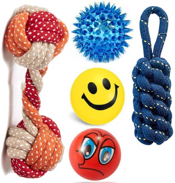 PETZLUV YOUHAVEDEAL Interactive Dog Toy Combo with Foam Balls, Rope Chew Toys for Pets Cotton Ball, Chew Toy, Fetch Toy, Training Aid, Tug Toy For Dog