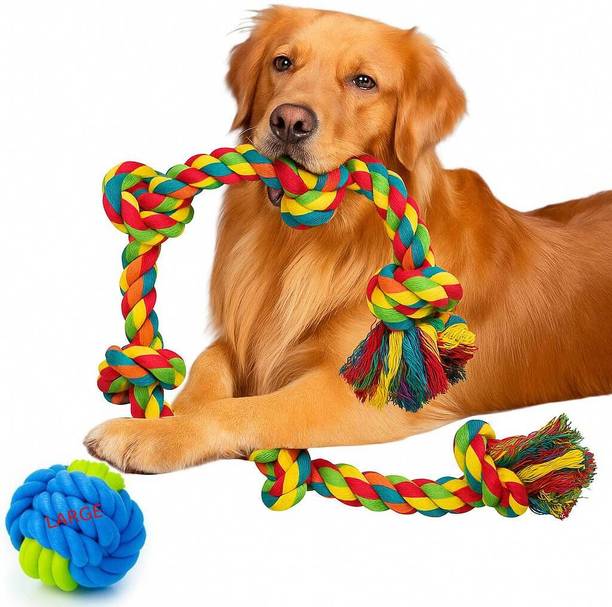 PETZLUV Rope Dog Toy for Large Dogs 5-Knot Strong Tug...