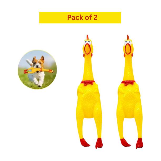 Paw N Pet Dog Squeaky Chicken Toy, Screaming Chicken Toys - Noisemaker Dog Chew Toy Rubber Squeaky Toy For Dog & Cat