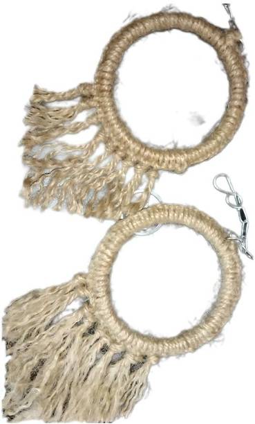 Leheriya Bird Swing for Small Birds like finches, budgies Fiber, Jute, Iron Tug Toy For Bird