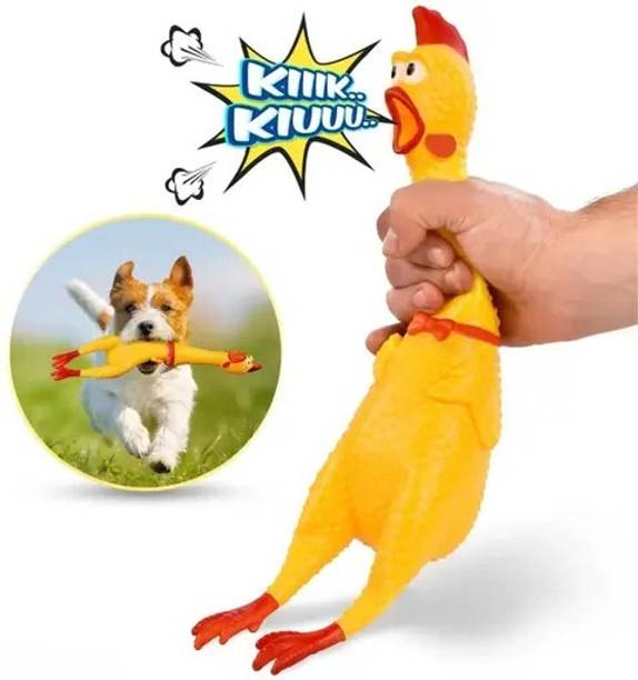 Paw N Pet Dog Squeaky Chicken Toy, Screaming Chicken Toys - Noisemaker Dog Chew Toy Rubber Squeaky Toy For Dog & Cat