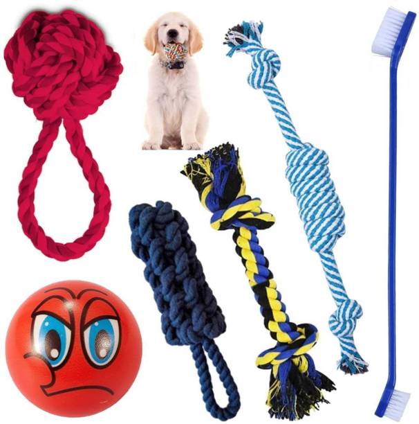 PETZLUV YOUHAVEDEAL Toys for Medium Puppies Dogs Toy Combo | Multicolor | Foam Ball Cotton Ball, Chew Toy, Fetch Toy, Training Aid For Dog