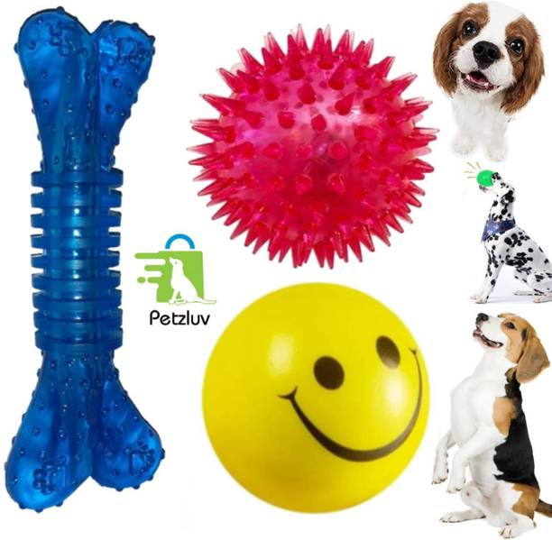 PETZLUV YOUHAVEDEAL Dog & Puppy Toy Combo Pack – Durable & Fun Chew Toys for Active Pets Rubber Ball, Bone, Chew Toy, Rubber Toy, Squeaky Toy, Training Aid For Dog & Cat