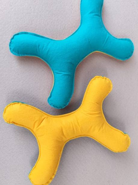 Casper Interactive X-Shaped Felt Toy For Dogs | Non-Toxic, Engaging (Blue & Yellow) Wool Chew Toy, Soft Toy For Dog