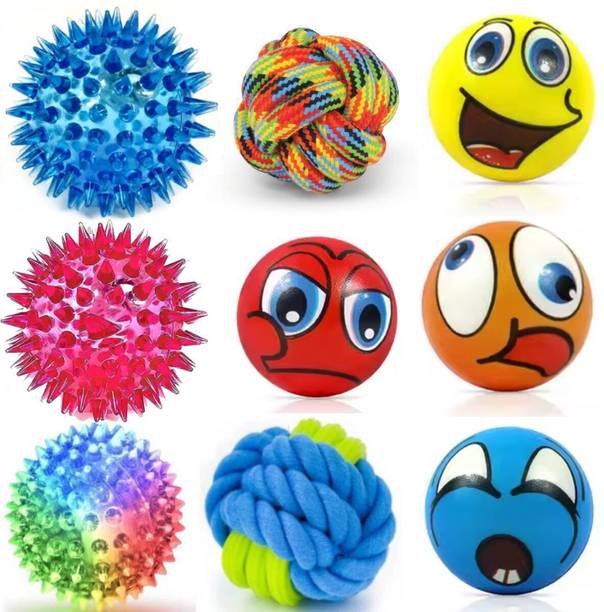 PETZLUV YOUHAVEDEAL Toys for Medium Puppies Dogs Toy Combo | Multicolor | Foam Ball Cotton Ball, Chew Toy, Fetch Toy, Training Aid For Dog