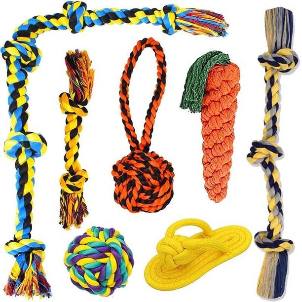 Cozy Kiddos Dog Rope Toys Easy-Hold Handle | Cotton Chew Toy For Dog & Cat