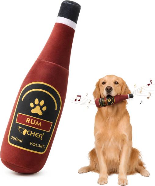 SniffyTails Soft Plush Rum Bottle Squeaky Dog Toy Polyester Plush Toy For Dog