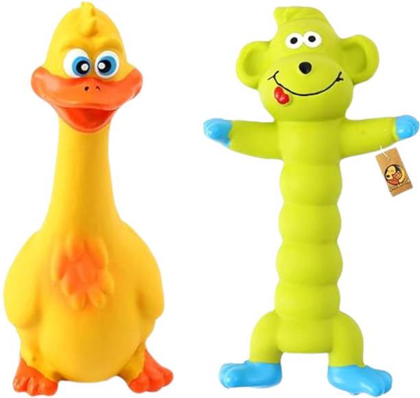 Foodie Puppies Latex Squeaky Toys Combo - (Green Monkey...