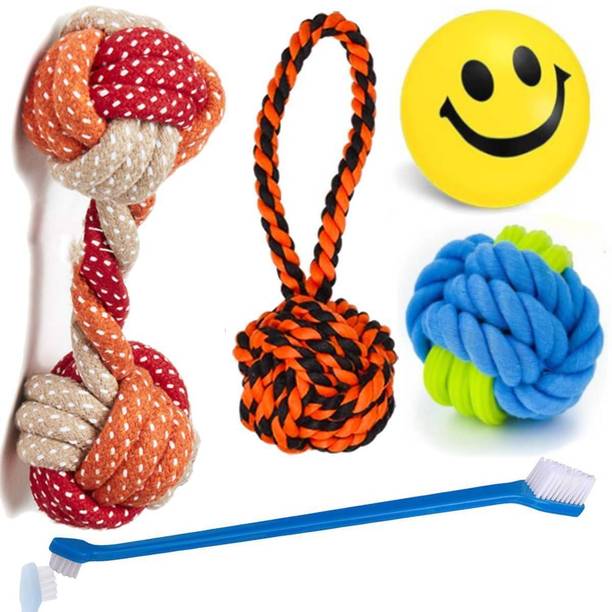 PETZLUV YOUHAVEDEAL Interactive Dog Toy Combo with Foam Balls, Rope Chew Toys for Pets Cotton Ball, Chew Toy, Fetch Toy, Training Aid, Tug Toy For Dog