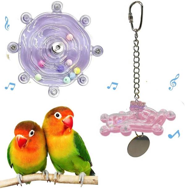 KUTKUT 2PCS Bird Toys for Parakeets Plastic Training Aid For Bird
