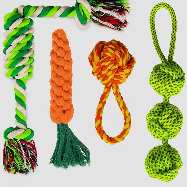 PETZLUV Dog Toys, Cotton Chew Rope Toys for Small Medium Dog Puppy Teething Toys Durable Cotton Ball, Fetch Toy, Tug Toy, Training Aid, Chew Toy For Dog