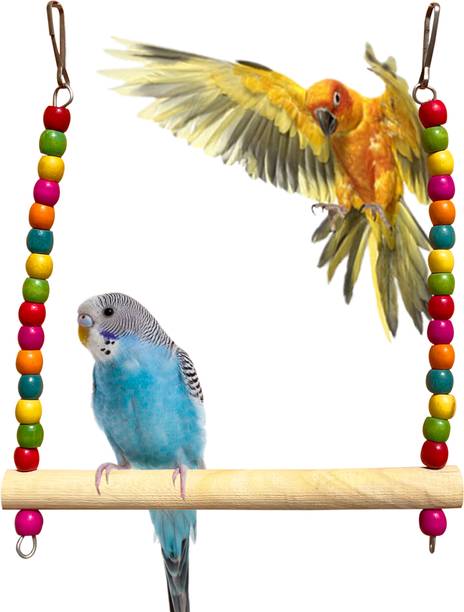 CONGO NATURAL PARROT TREAT 22X20cm Colorful Wooden Beads Swing for Wooden Chew Toy For Bird
