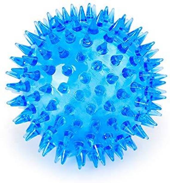 PetJoy Pet LED Squeaky Squeaker Rubber Chew Ball Rubber Chew Toy, Rubber Toy, Fetch Toy For Dog & Cat