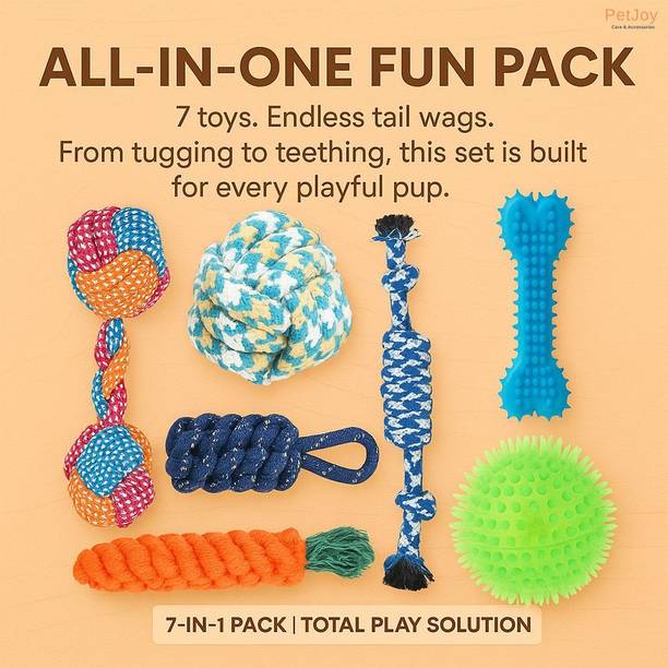 PetJoy PetJoy Rubber, Tug Toy Multi-Texture Chew, Fet...